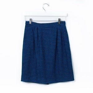 Vintage 90s Liz Claiborne Houndstooth Wool Skirt 8